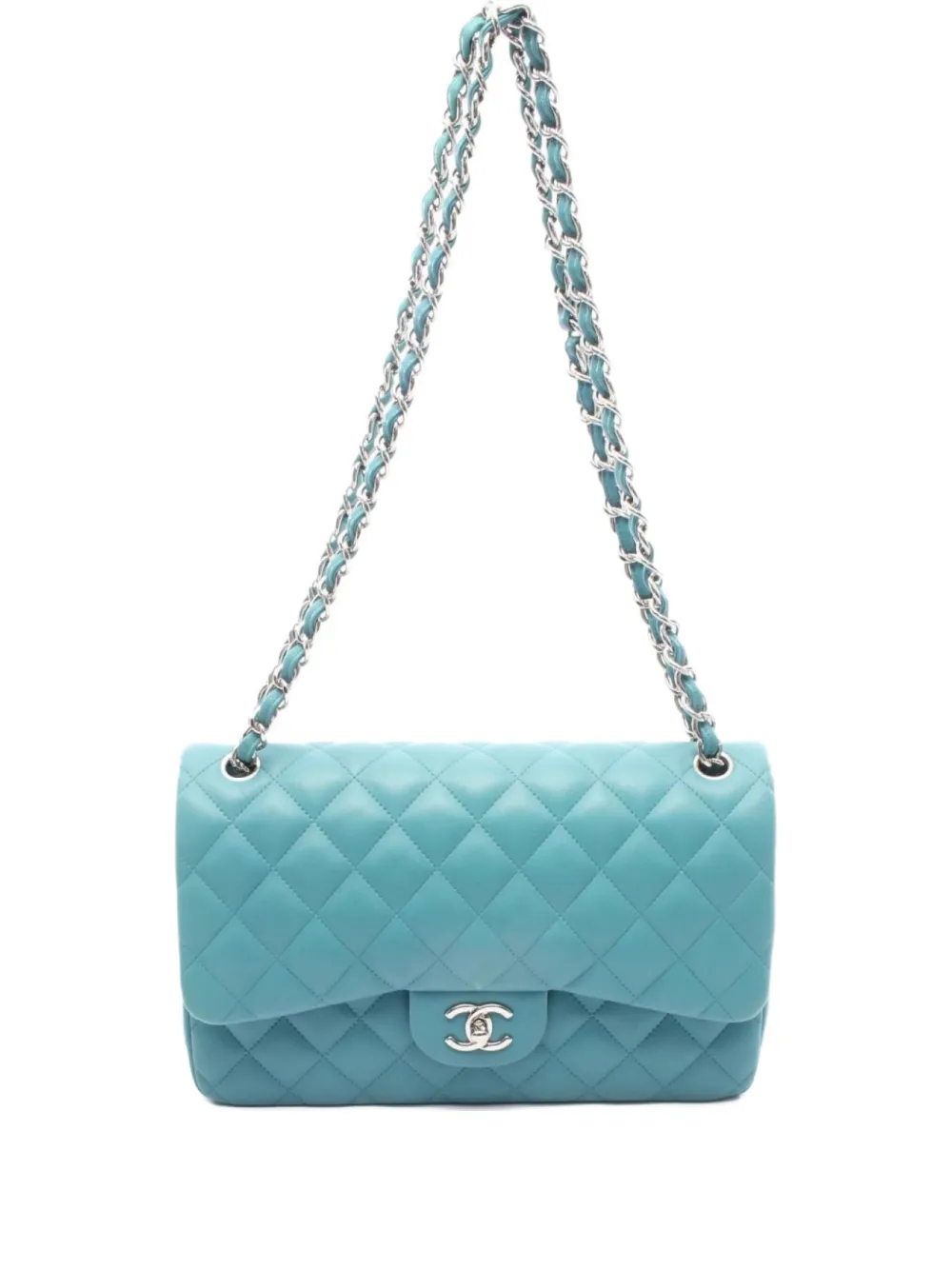 CHANEL Pre-Owned 2014 Decamatlassé 30 shoulder bag - ブルー CHANEL Pre-Owned 2014 Decamatlassé 30 shoulder bag - ブルー