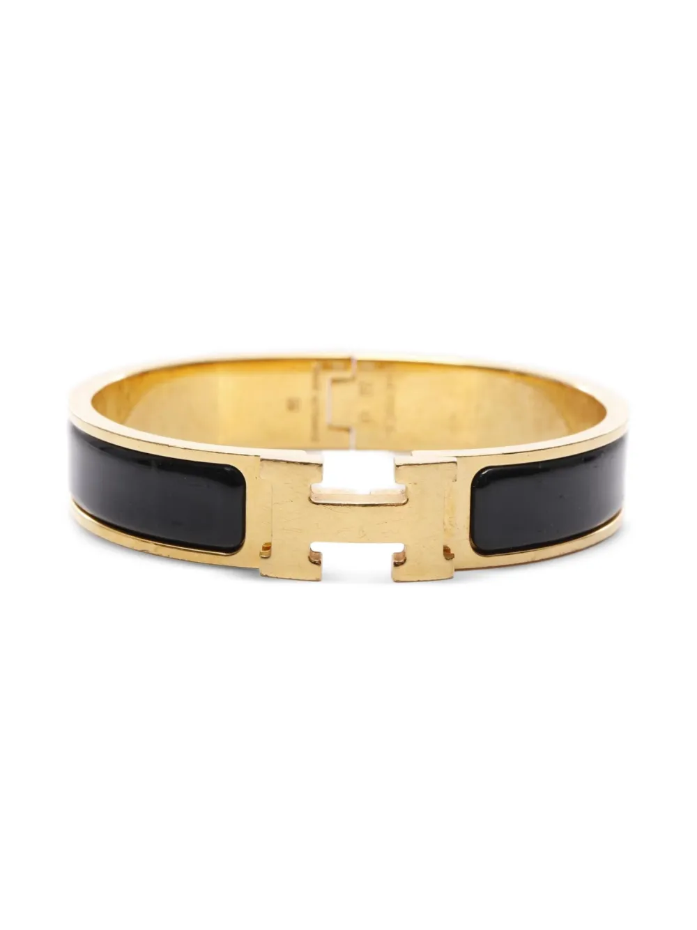 Hermès Pre-Owned 2000s enamel gold bangle bracelet - ゴールドトーン Hermès Pre-Owned 2000s enamel gold bangle bracelet - ゴールドトーン
