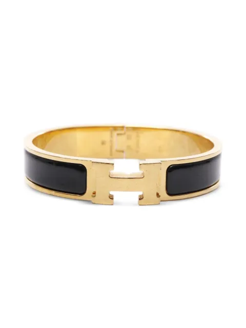 Hermès Pre-Owned 2000s enamel gold bangle bracelet