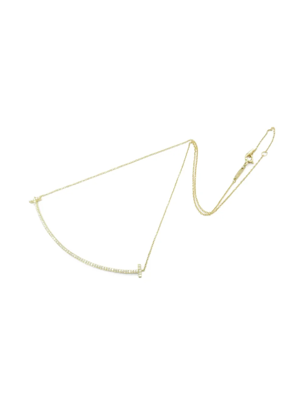 Tiffany & Co. Pre-Owned 2010s 18K yellow gold large T-smile diamond necklace | Gold | Image 1