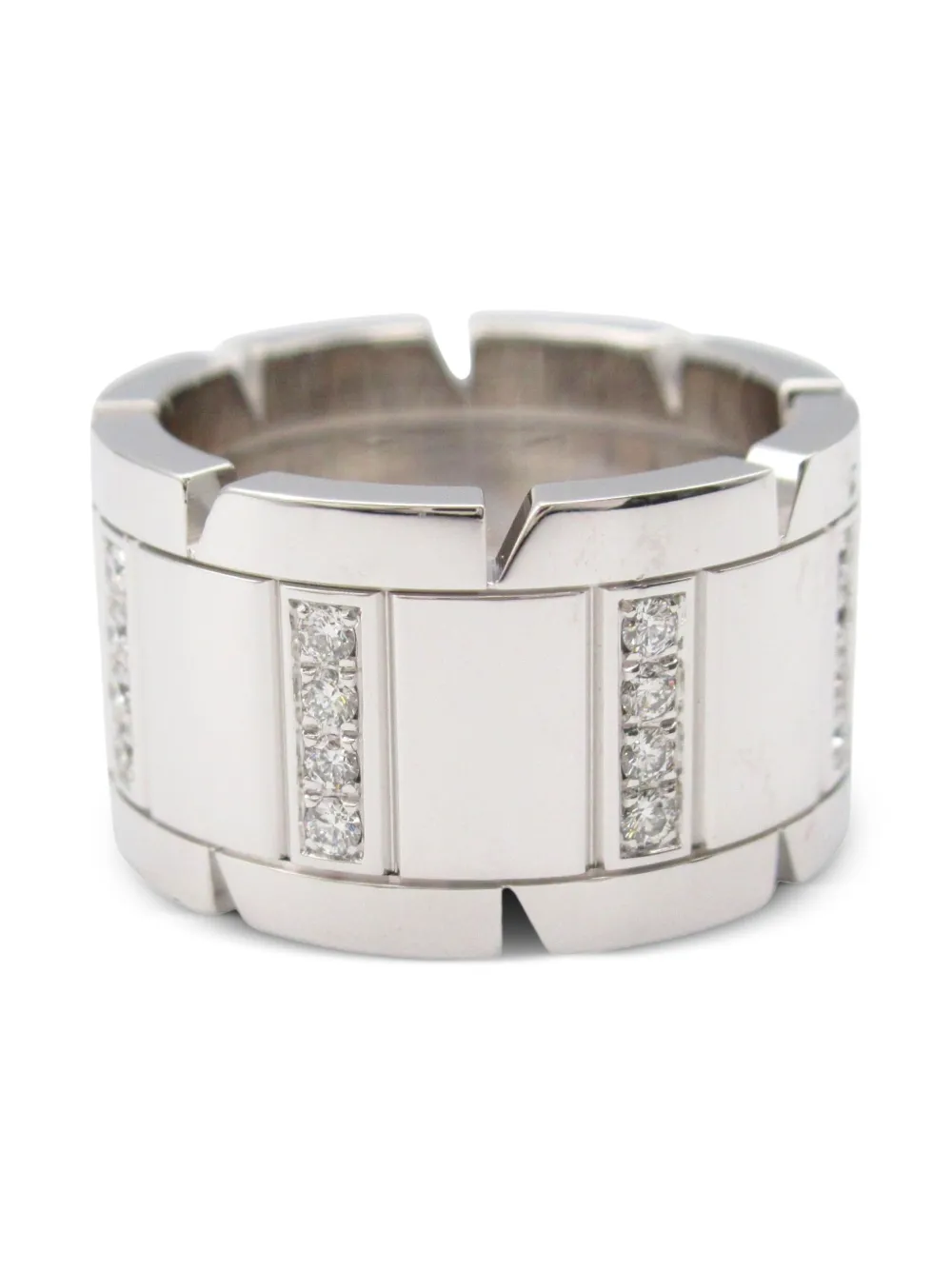 Cartier 2010s 18K white gold large Tank Française diamond ring | Silver | Image 1