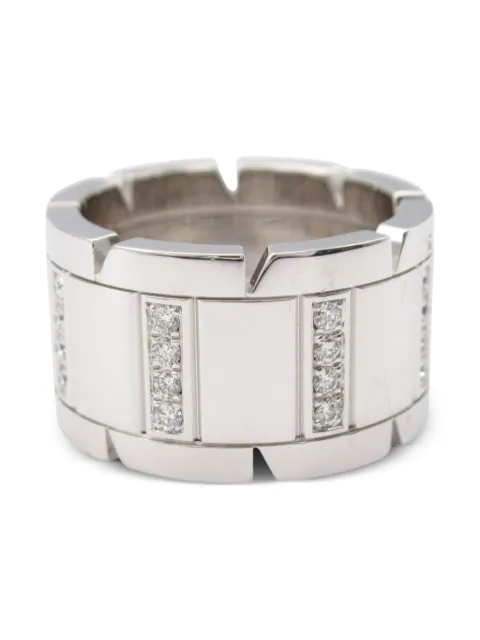 Cartier 2010s 18K white gold large Tank Française diamond ring