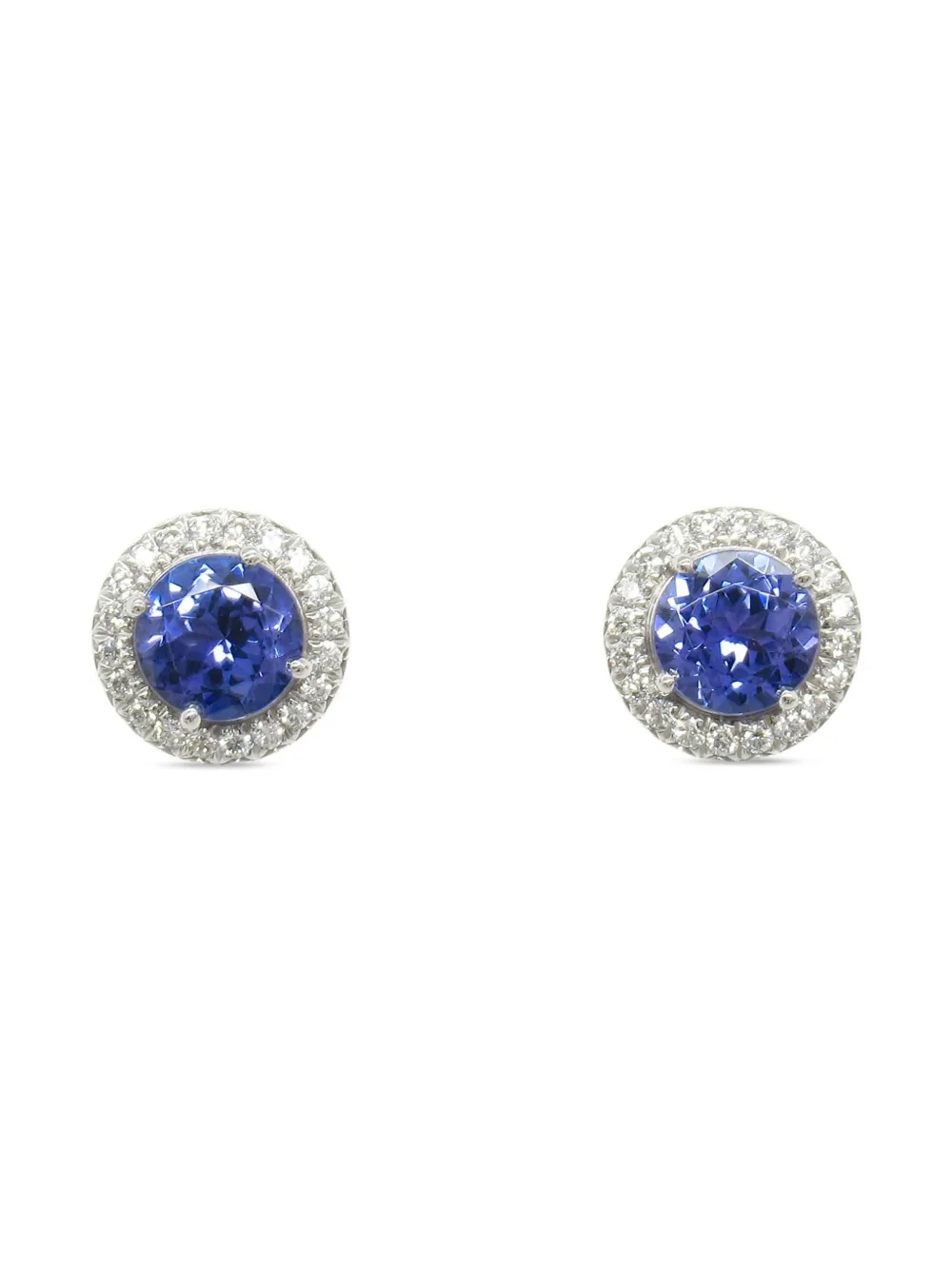 Tiffany & Co. Pre-Owned 2010s Platinum tanzanite and diamond Halo earrings | Silver | Image 1