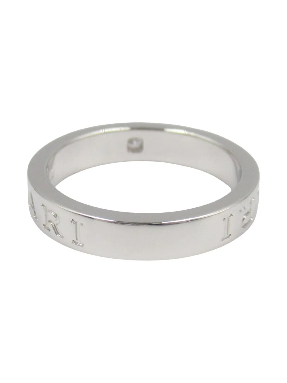 Pre-owned Bvlgari 2010s 18k White Gold B-zero1 Diamond Ring In Silver