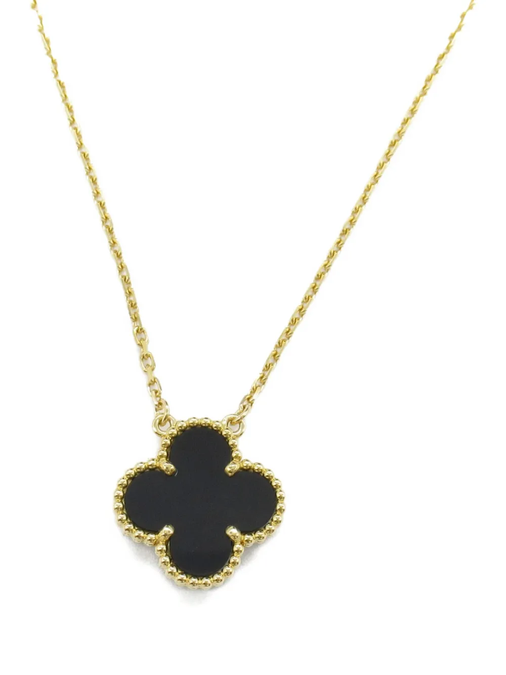 Van Cleef & Arpels 2010s 18K yellow gold Alhambra onyx necklace | Image 2