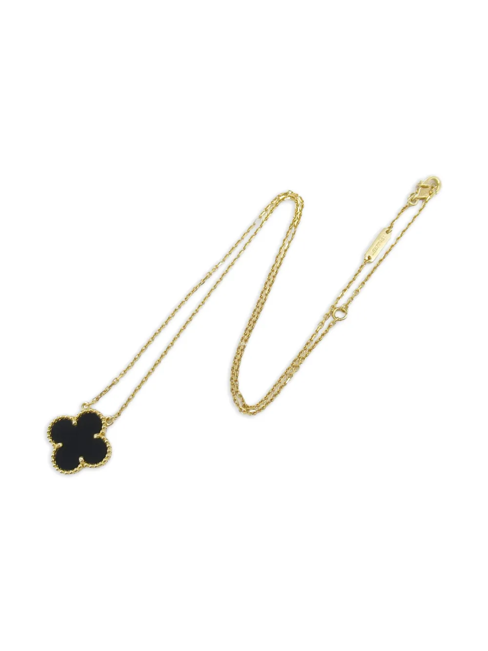 Van Cleef & Arpels 2010s 18K yellow gold Alhambra onyx necklace | Gold | Image 1