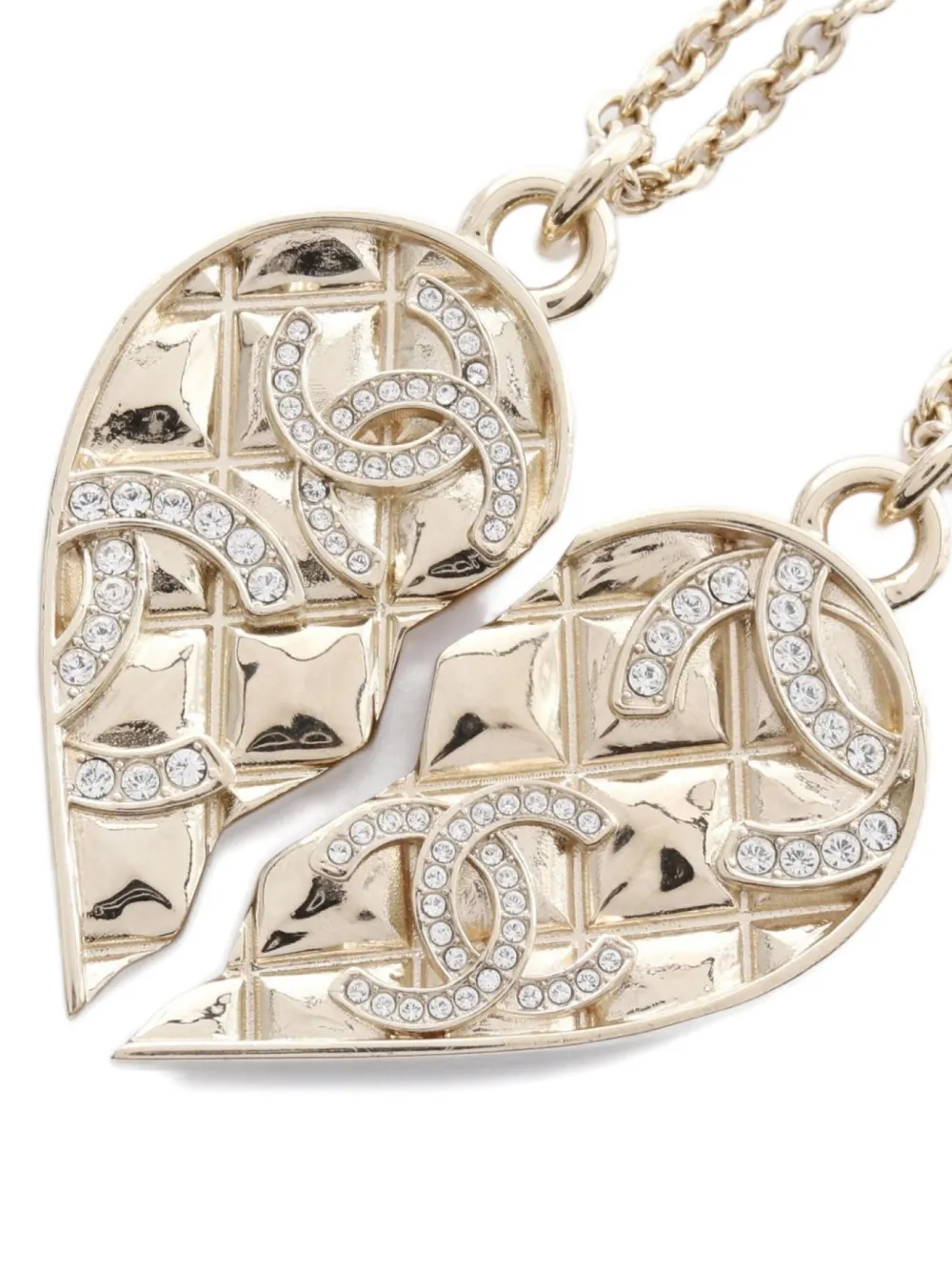 Pre-owned Chanel 1986-1988 Coco Mark Heart Necklace In Gold