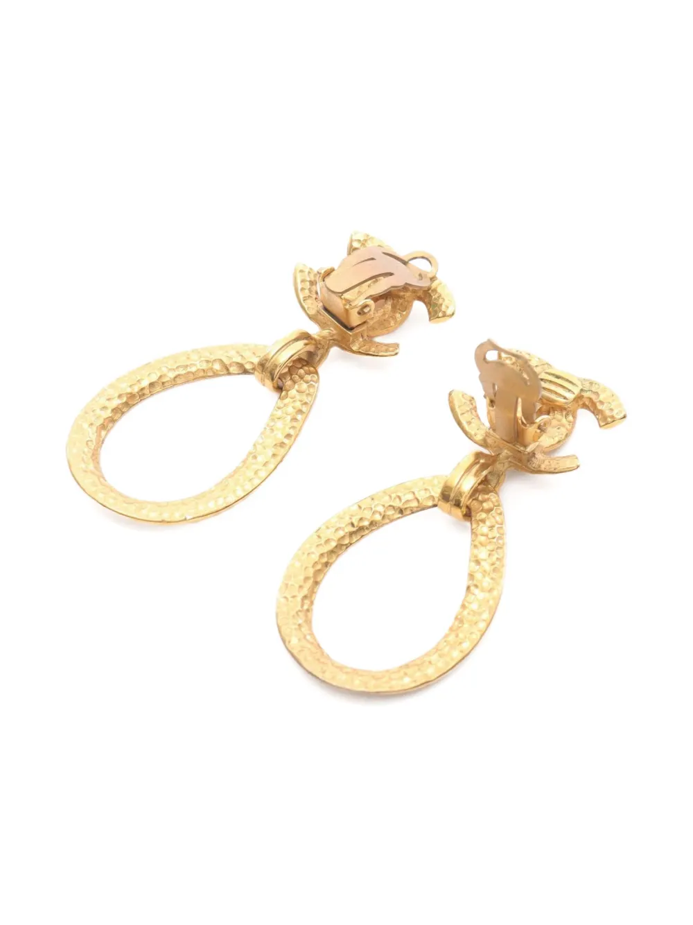 Pre-owned Chanel 1986-1988 Coco Mark Earrings In Gold