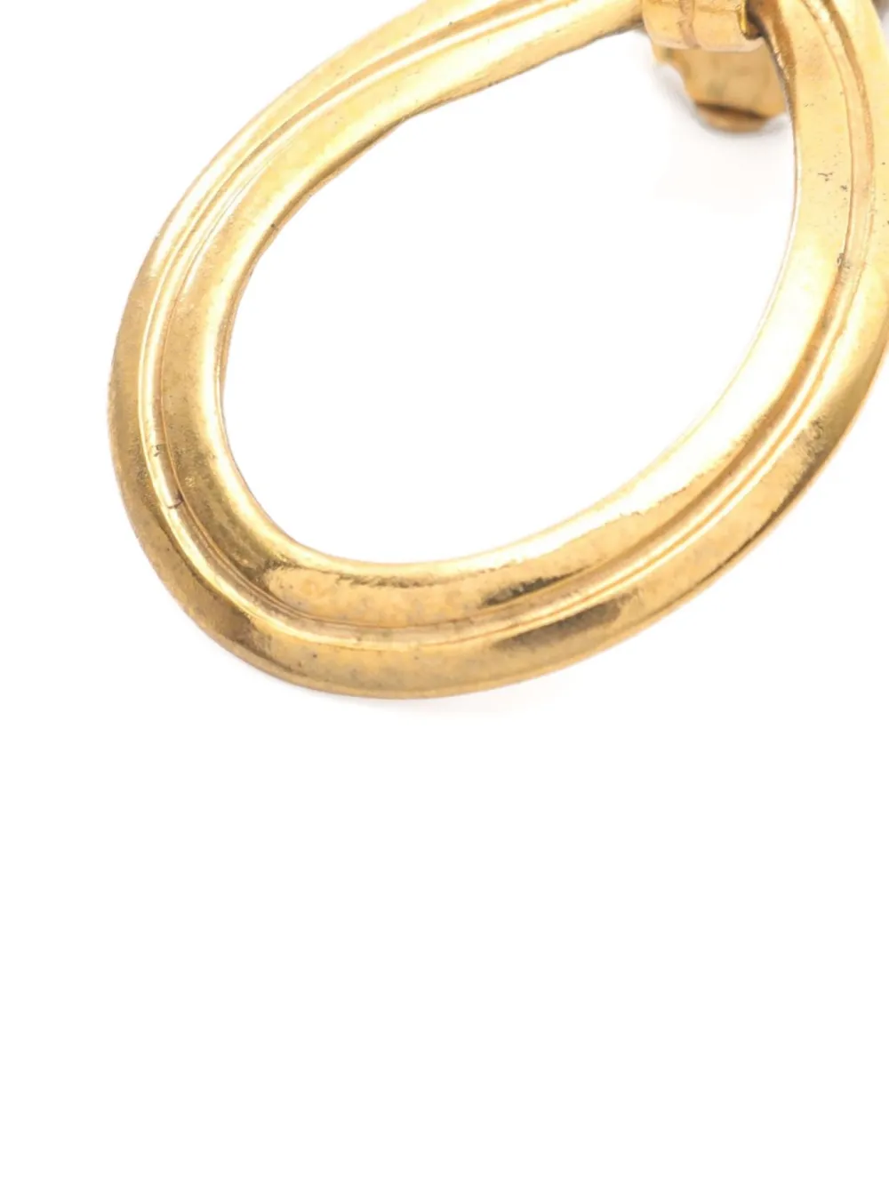 Pre-owned Chanel 1986-1988 Coco Mark Earrings In Gold