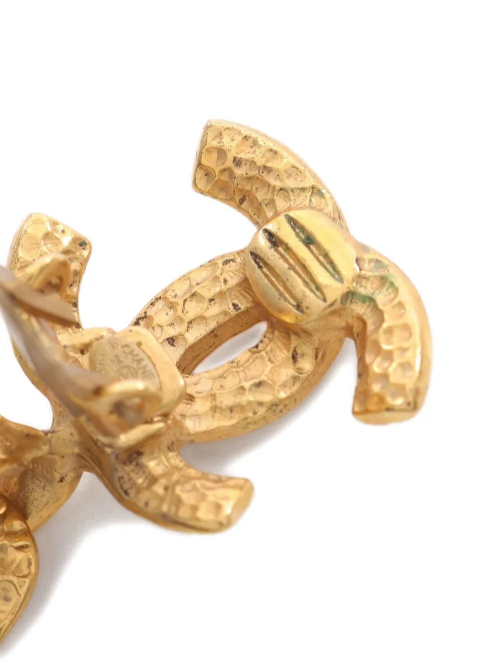 Pre-owned Chanel 1986-1988 Coco Mark Earrings In Gold
