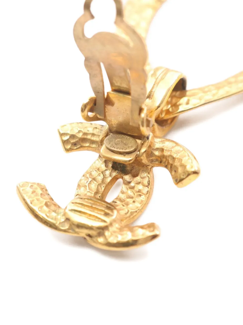 Pre-owned Chanel 1986-1988 Coco Mark Earrings In Gold