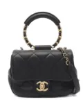 CHANEL Pre-Owned 2019 quilted lambskin chain handbag - Black