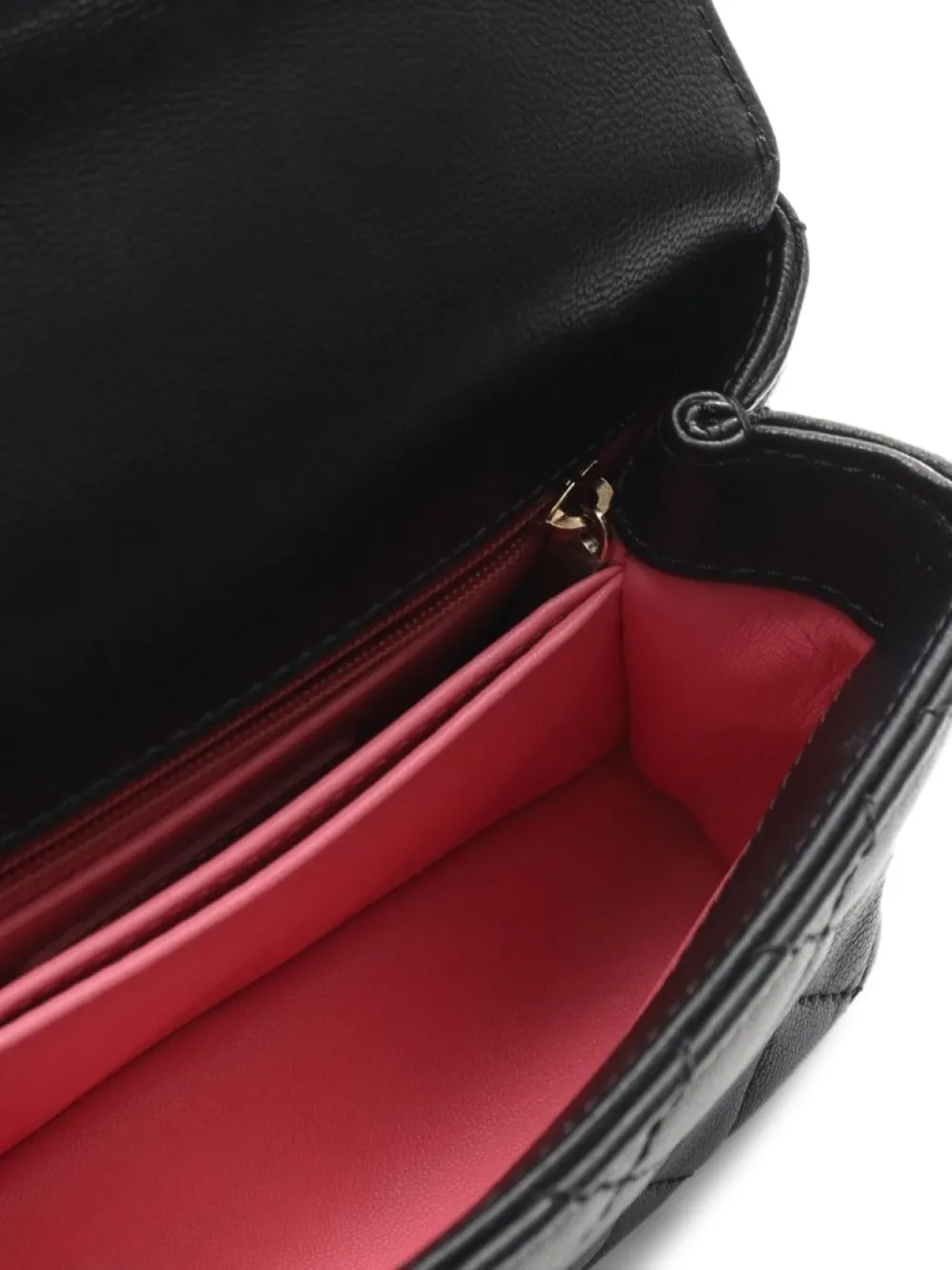 Pre-owned Chanel 2021-2022 Extra-small Coco Handle Quilted-lambskin Satchel Bag In Black