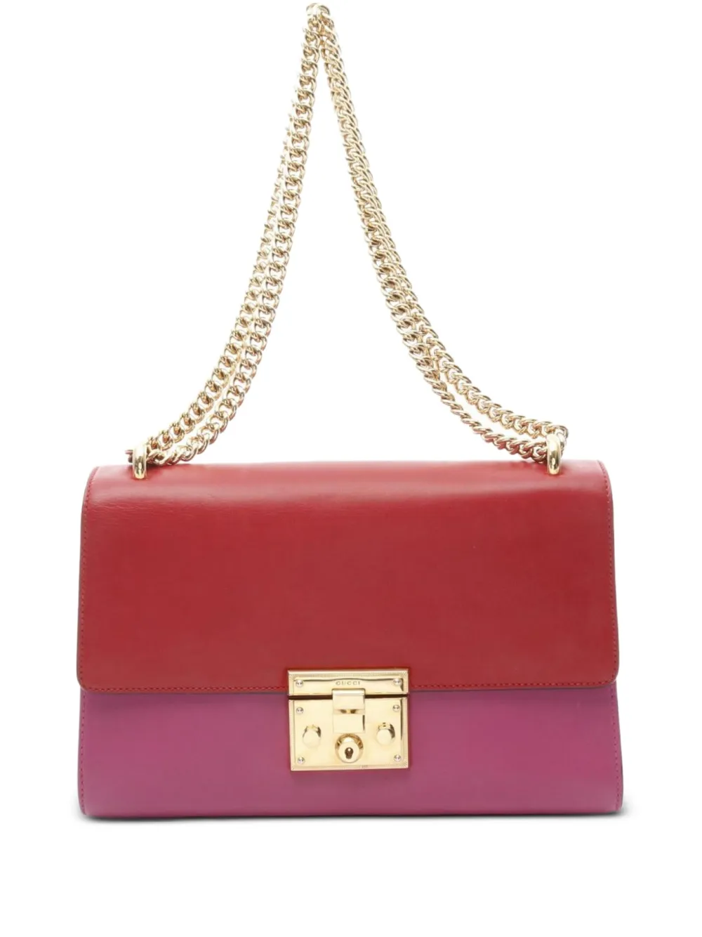 Gucci Pre-Owned 2010s Padlock Chain shoulder bag - レッド Gucci Pre-Owned 2010s Padlock Chain shoulder bag - レッド