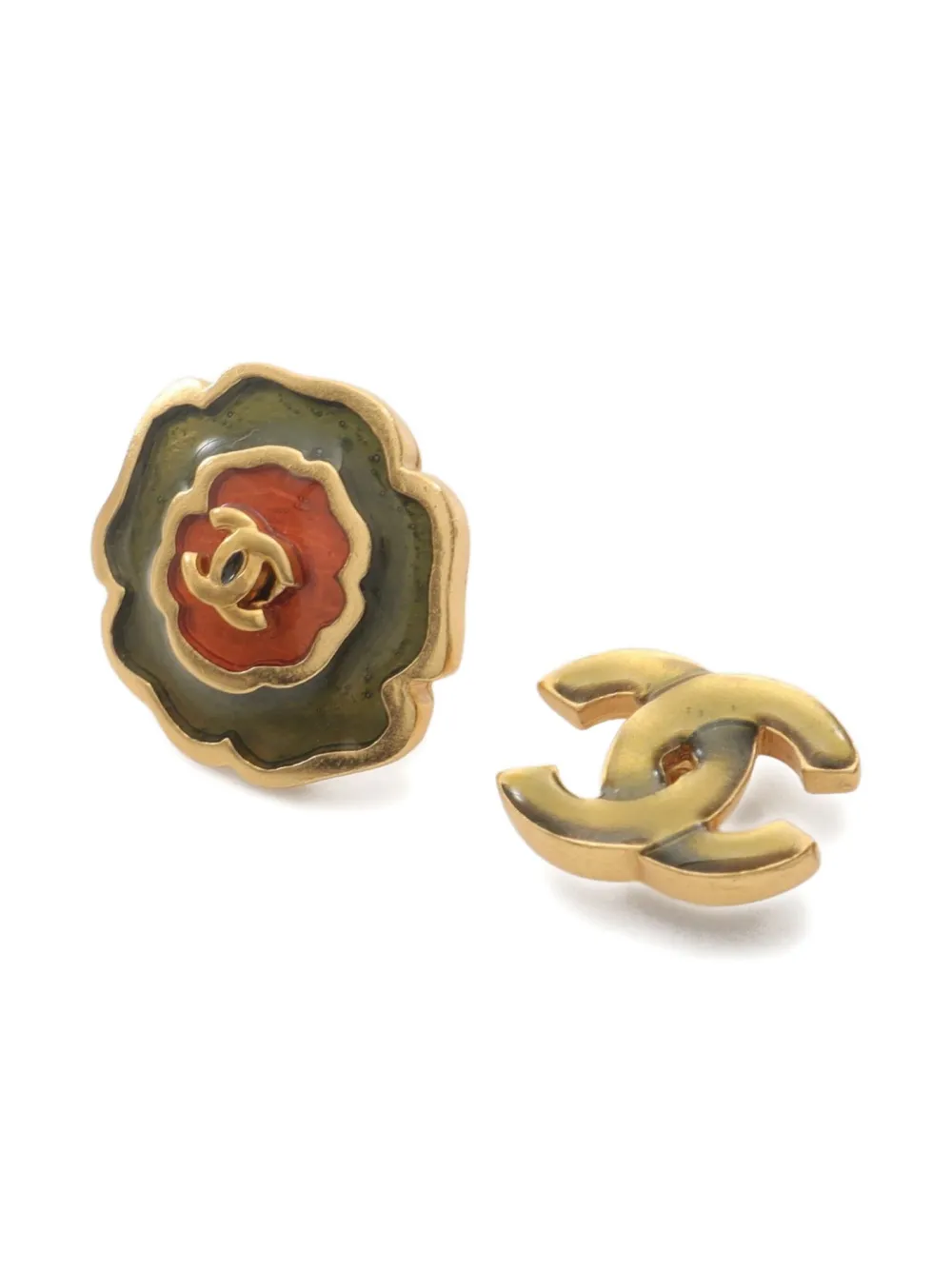Pre-owned Chanel 1986-1988 Coco Mark Earrings In Gold