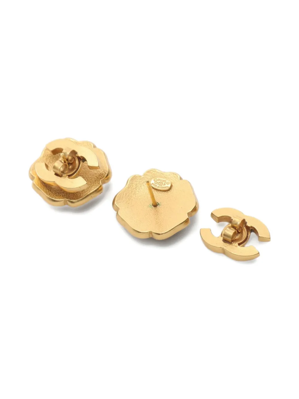 Pre-owned Chanel 1986-1988 Coco Mark Earrings In Gold