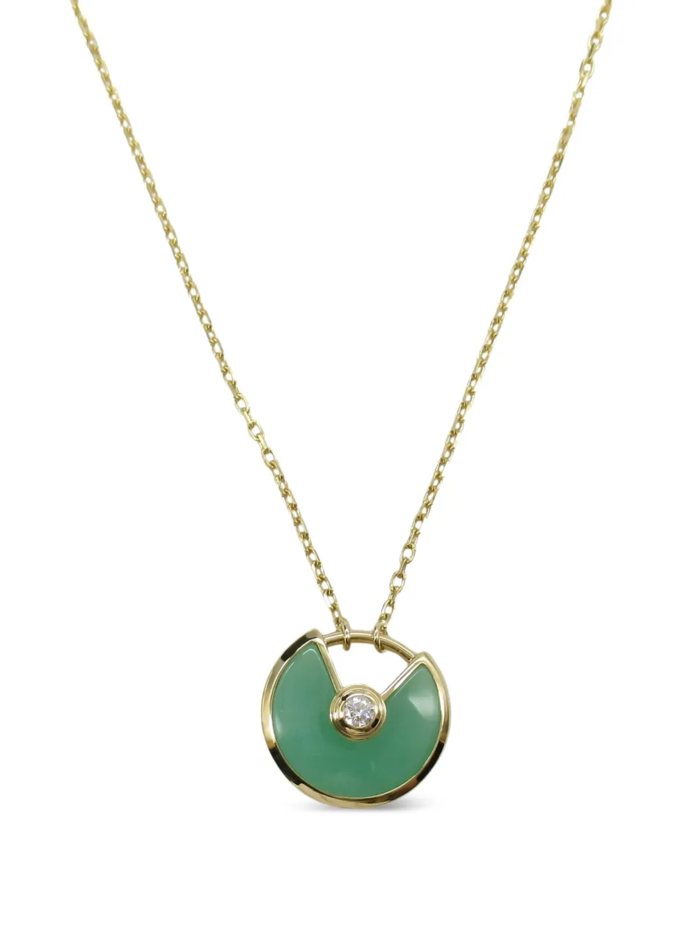 Cartier 2010s 18K yellow gold Amulet De Cartier chrysoprase and diamond necklace | Pre-Owned | Image 2