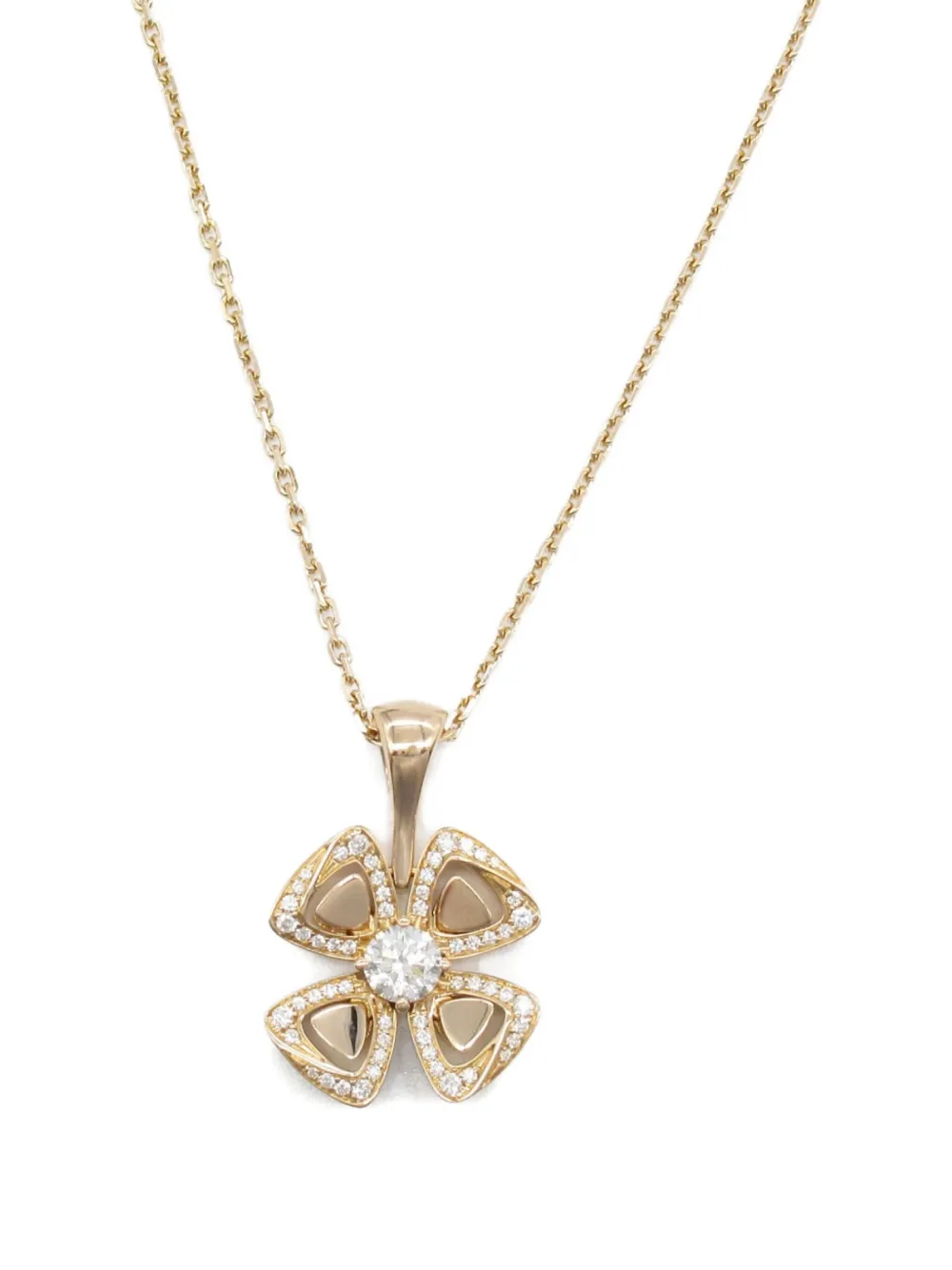 Bvlgari Pre-Owned 2010 18kt rose gold Fiorever diamond necklace | Pre-Owned | Image 2