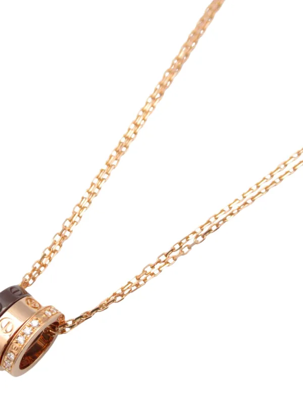Cartier 2010 18kt Rose Gold Love Three Hoop Necklace Pink FARFETCH