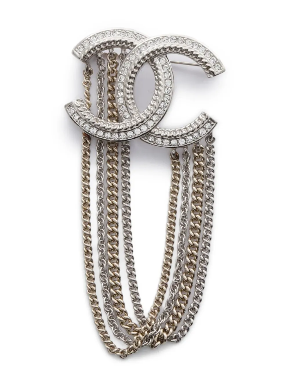 CHANEL Pre-Owned 1986-1988 Coco Mark brooch - シルバートーン CHANEL Pre-Owned 1986-1988 Coco Mark brooch - シルバートーン