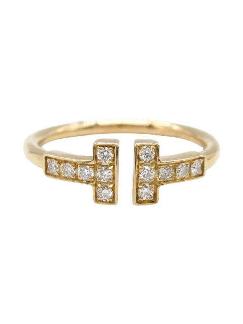 Tiffany & Co. Pre-Owned 18K rose gold diamond T-Wire ring