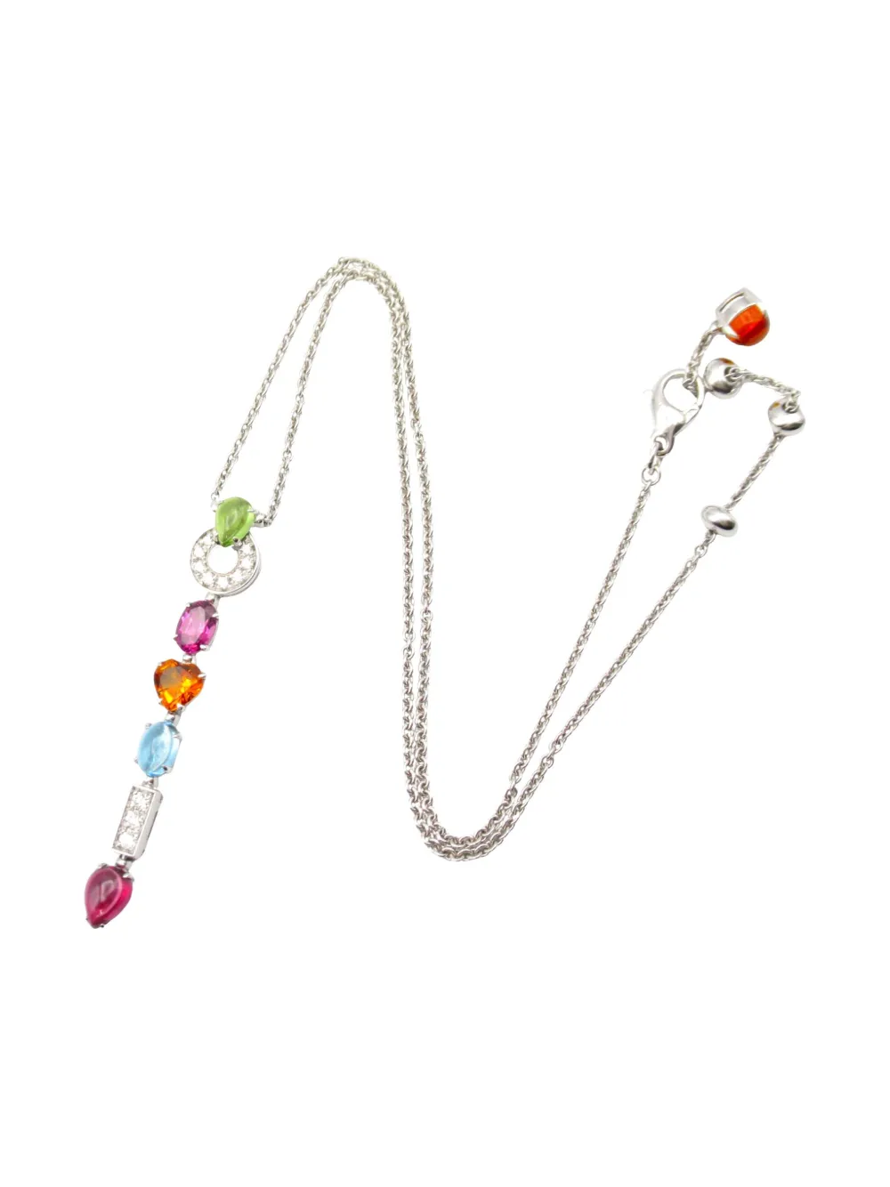 Bvlgari Pre-Owned 2010s 18K white gold Allegra multi-stone necklace | White | Image 1
