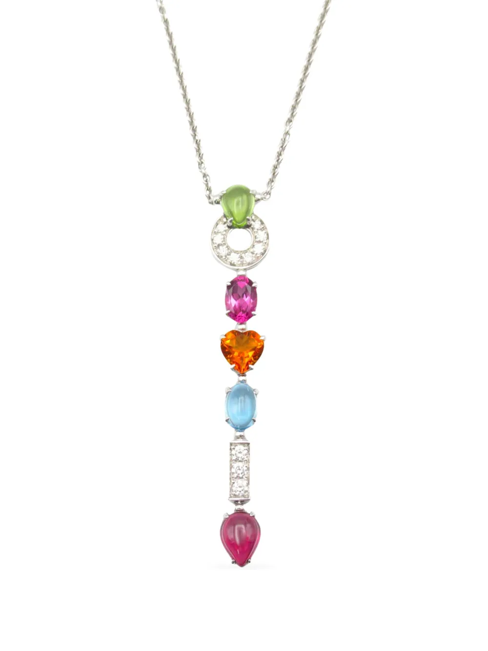Bvlgari Pre-Owned 2010s 18K white gold Allegra multi-stone necklace | Image 2