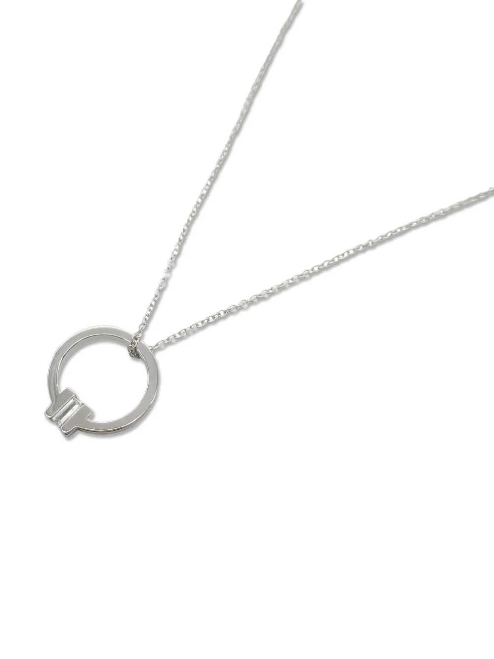 Tiffany & Co. Pre-Owned 2010s 18K white gold T Square diamond necklace | Image 2