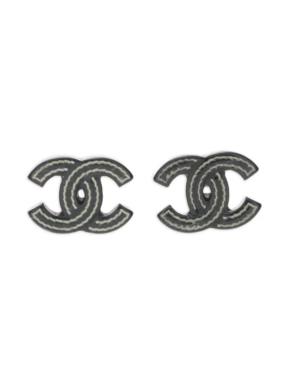 CHANEL Pre-Owned 1986-1988 coco mark earrings | Black | Image 1