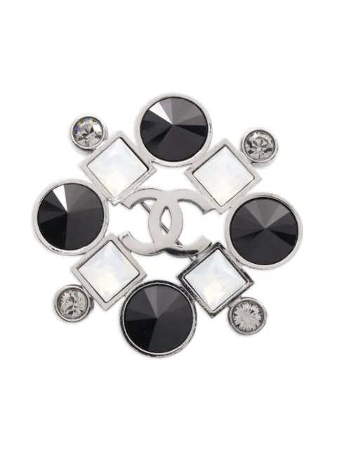 CHANEL Pre-Owned 1986 Rhinestone Geometric brooch