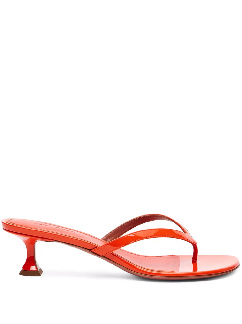 Amina Muaddi Patent-leather Sandals In Orange