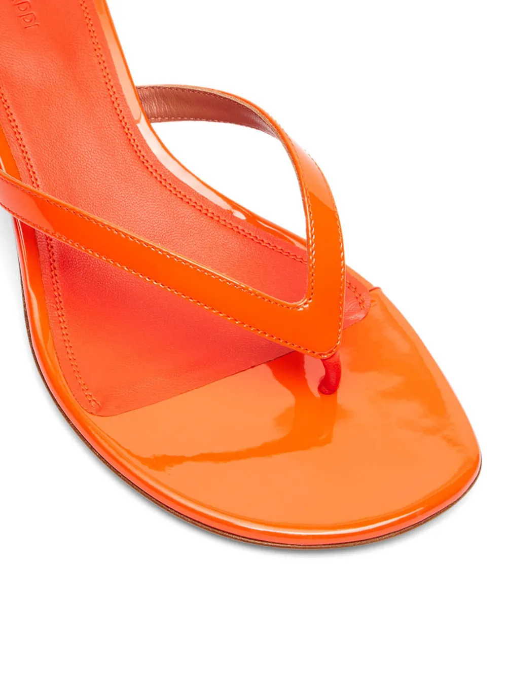 Amina Muaddi patent-leather sandals Orange