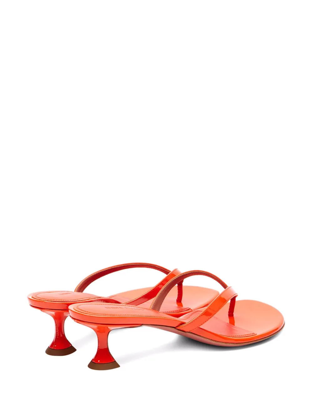 Amina Muaddi patent-leather sandals Orange