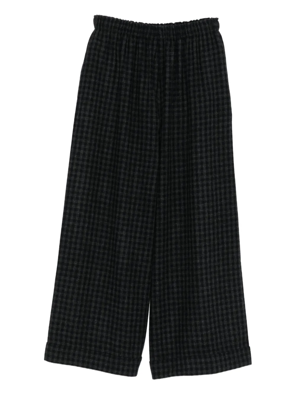 Daniela Gregis Gingham-check Wool Trousers In Black