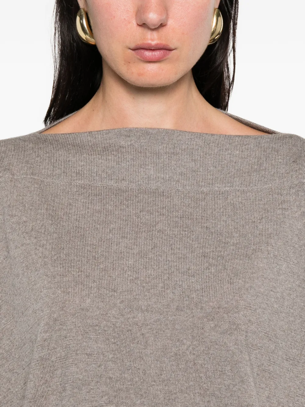 Daniela Gregis Wool Boat-neck Sweater In Gray