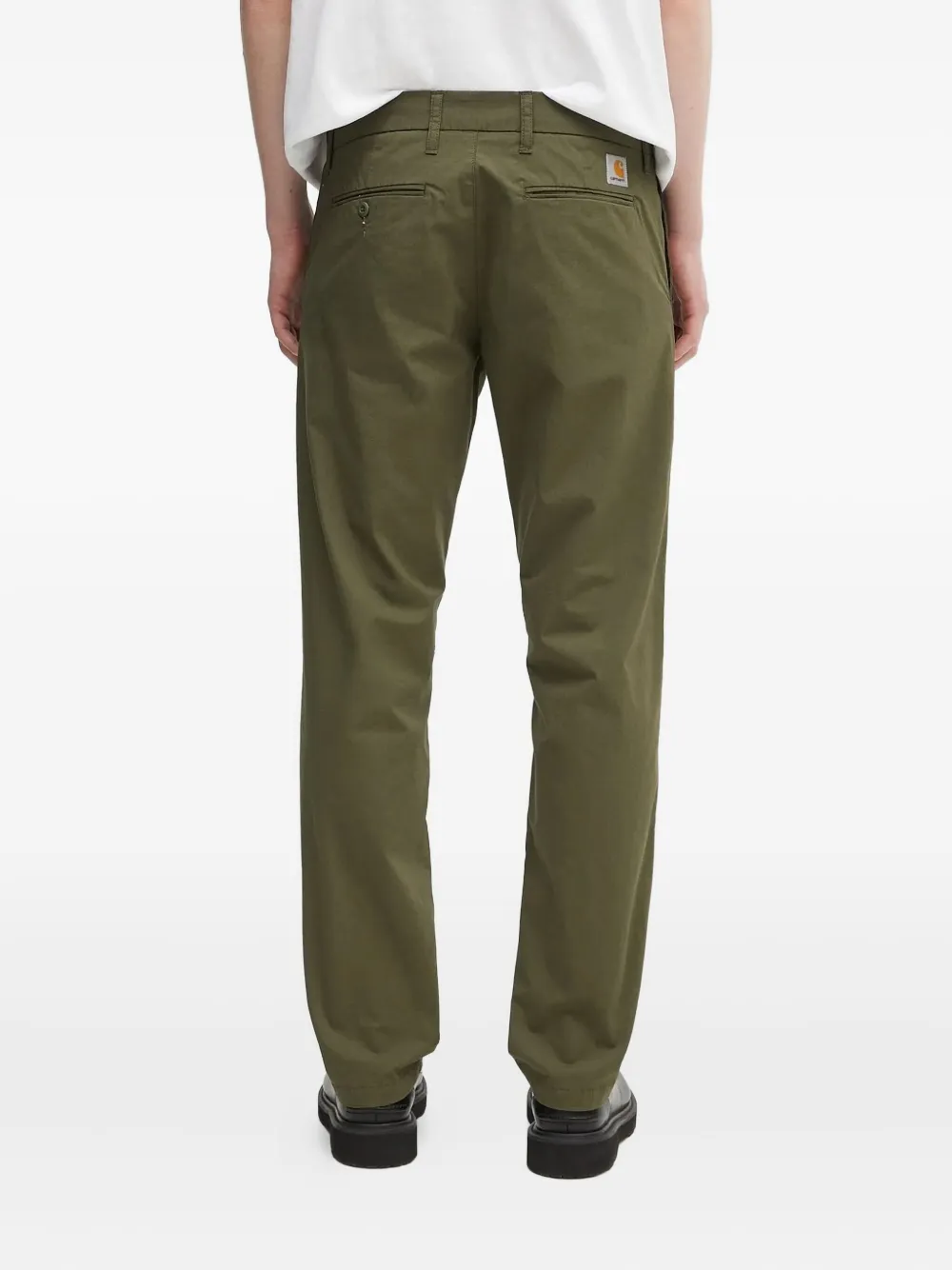 Carhartt WIP Straight broek met logopatch - Groen