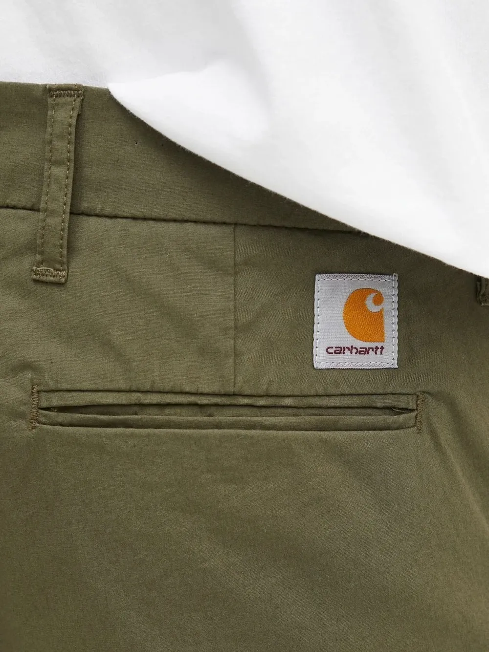 Carhartt WIP logo-patch straight-leg trousers Groen