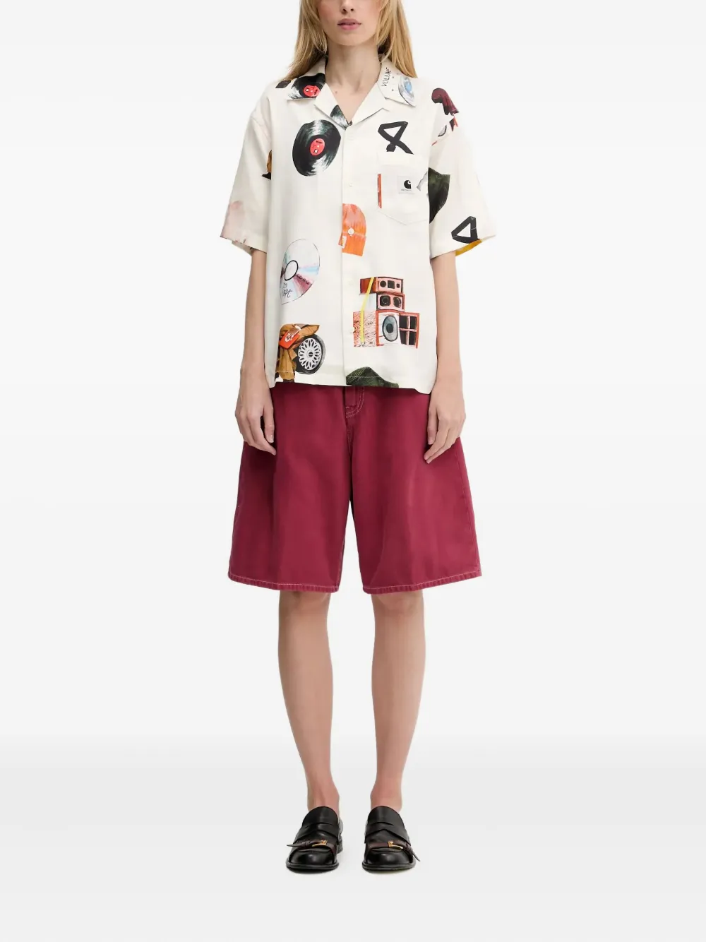 Carhartt WIP Jacob Rochester blouse met muziekprint Wit
