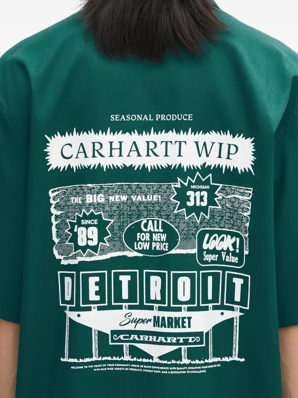 Carhartt WIP Deli overhemd met Detroit-print en zak Groen