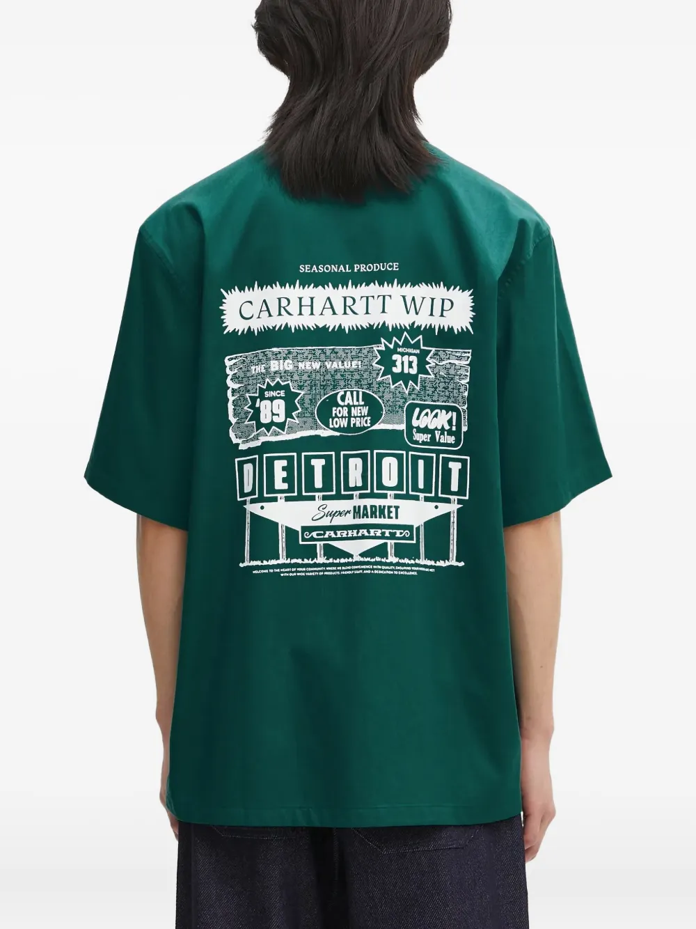 Carhartt WIP Deli overhemd met Detroit-print en zak Groen