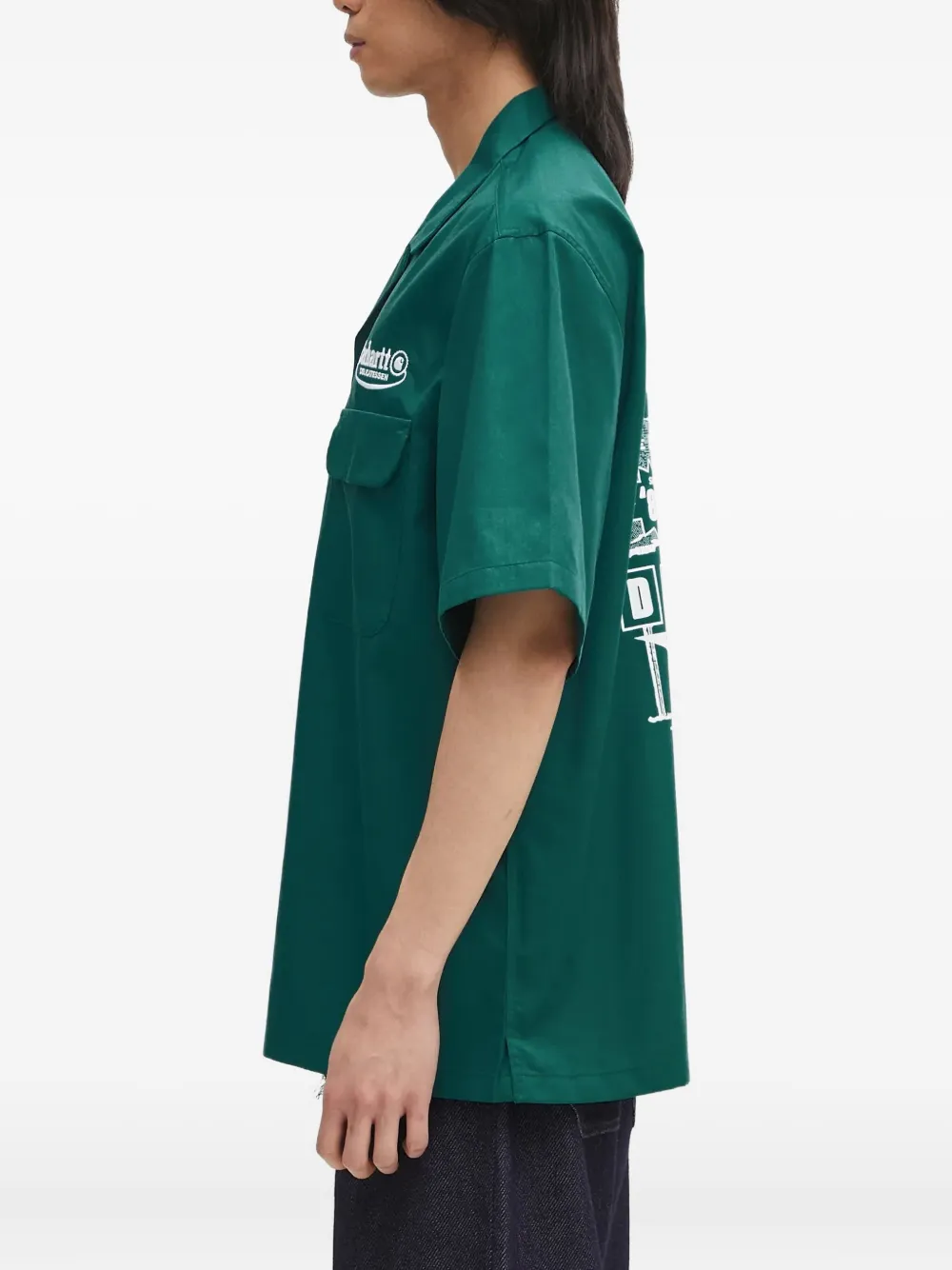 Carhartt WIP Deli overhemd met Detroit-print en zak Groen