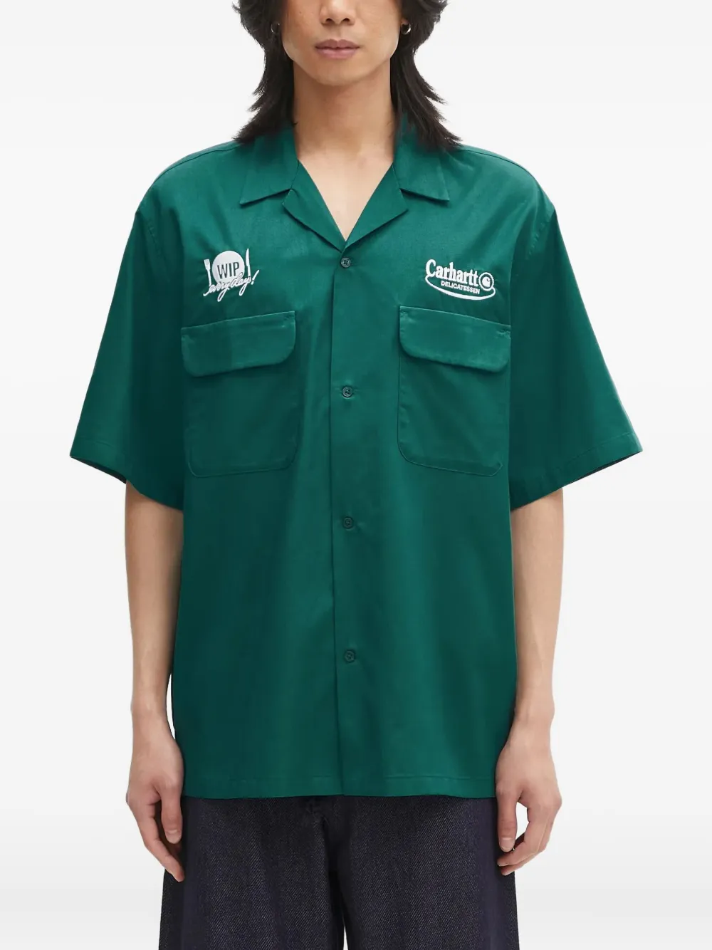 Carhartt WIP Deli overhemd met Detroit-print en zak Groen