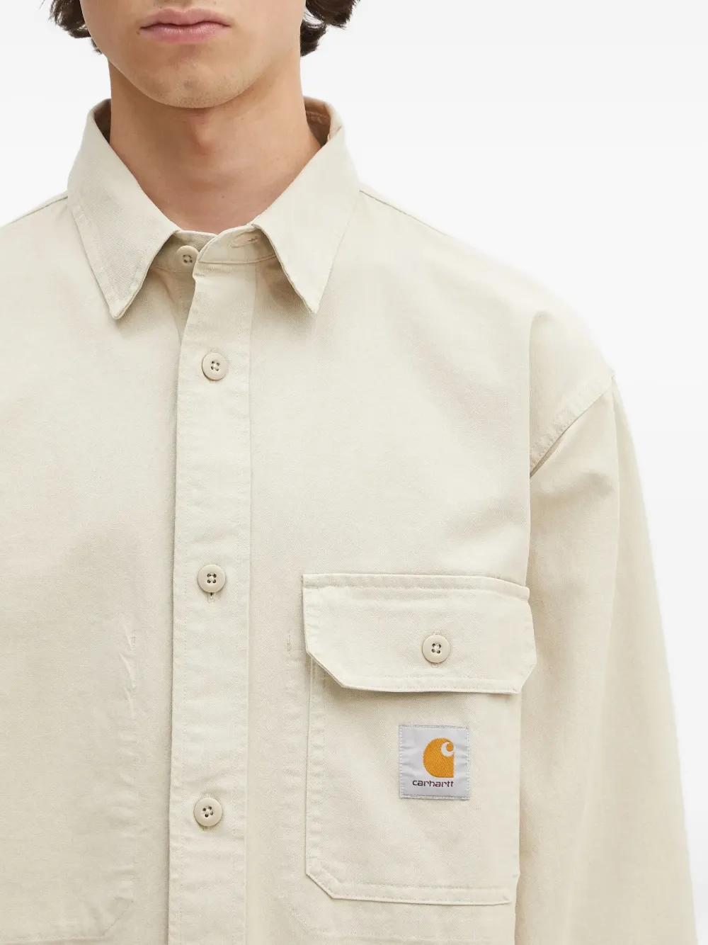 Carhartt WIP Reno overhemd met klepzak Beige