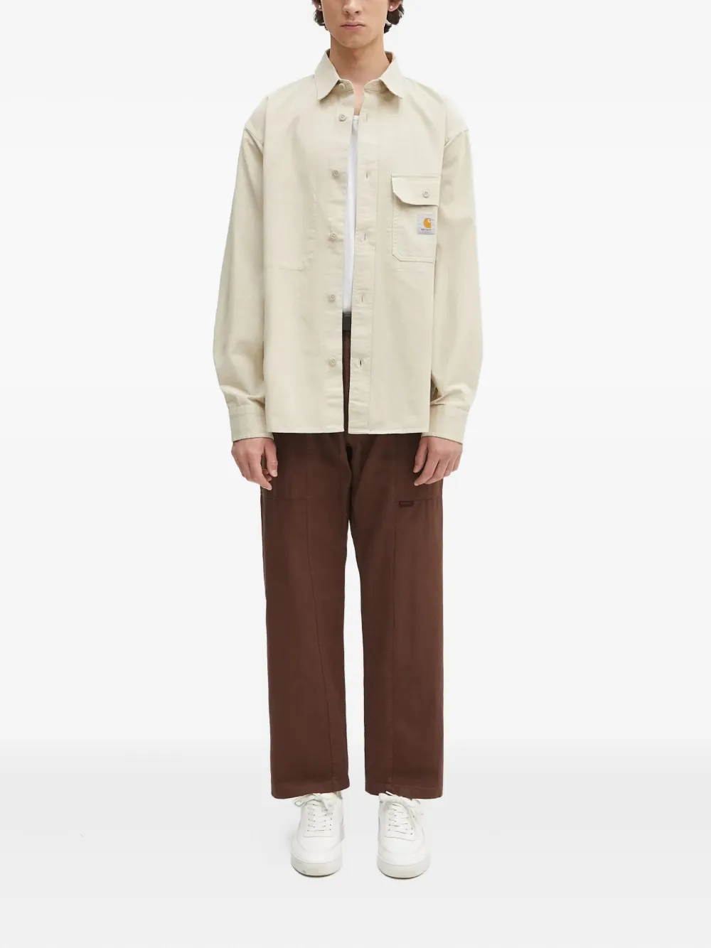 Carhartt WIP Reno overhemd met klepzak Beige