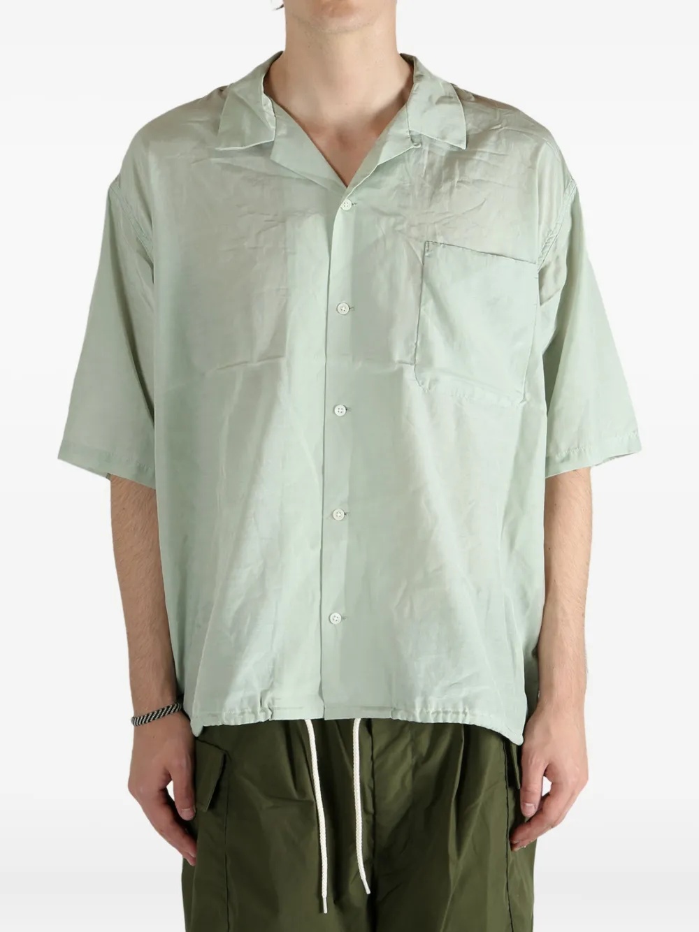 Nanamica Short-sleeve Button-down Shirt In Green