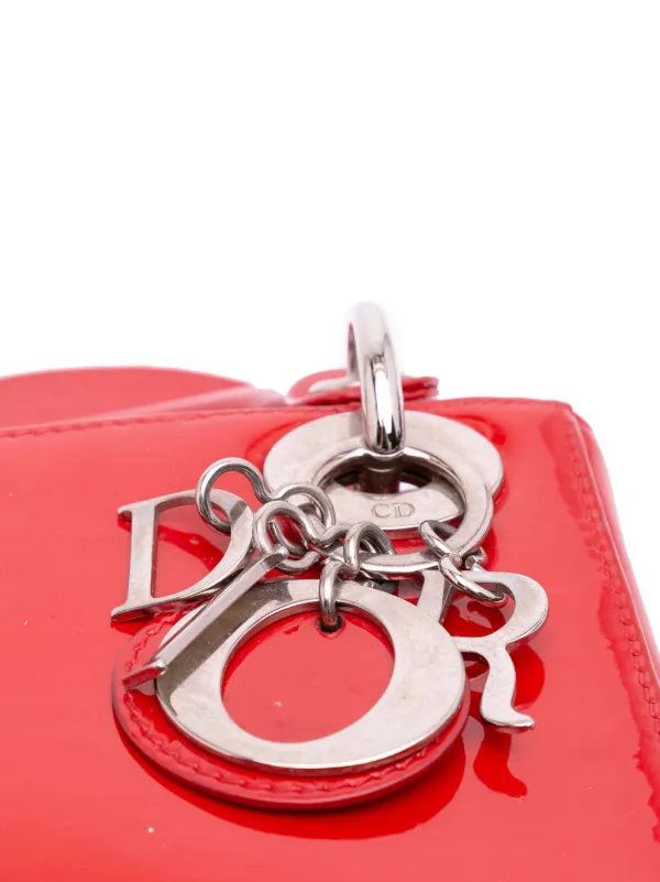 美品・ヴィンテージ【Dior】2015 パテント サッチェルバッグ Christian Dior Pre-Owned 2015 ミニ パテント カナージュ
