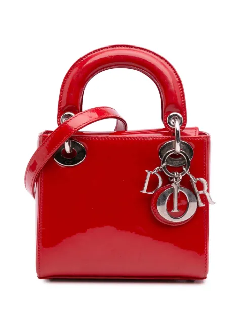 Christian Dior Pre-Owned 2015 미니 페이턴트 레이디 디올 사첼 백