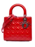 Christian Dior Pre-Owned 2010 Medium Patent Cannage Whipstitch Lady Dior satchel - Red