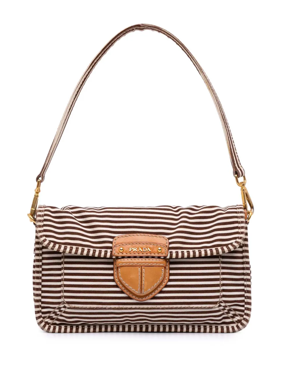 Prada Pre-Owned 2000-2024 Canvas Canapa Righe shoulder bag - ブラウン Prada Pre-Owned 2000-2024 Canvas Canapa Righe shoulder bag - ブラウン