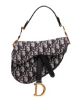 Christian Dior Pre-Owned 2019 Mini Oblique Canvas Saddle Bag satchel - Blue